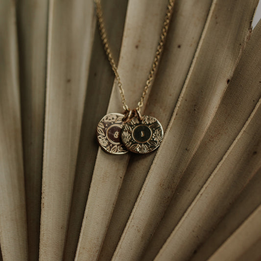 Birth Flower Monogram Necklace